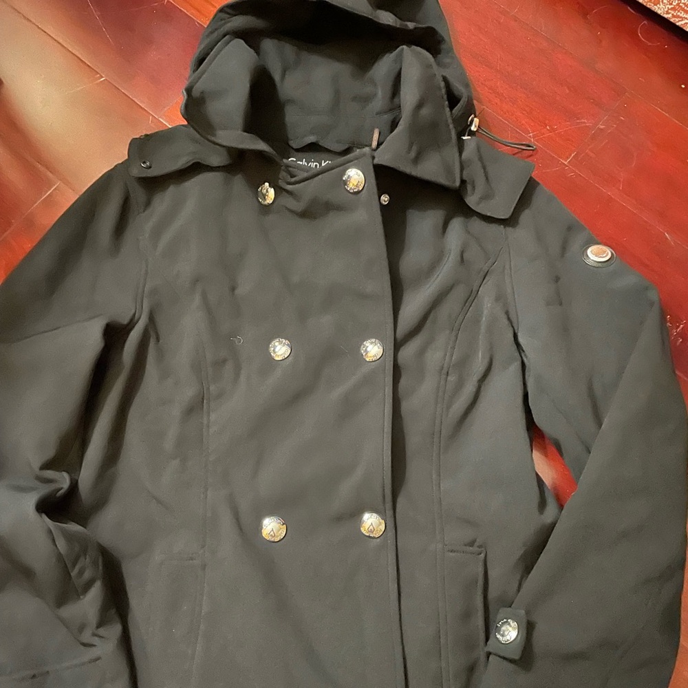 EUC Calvin Klein | Peacoat Hooded Water Resistant Jacket | Sz L